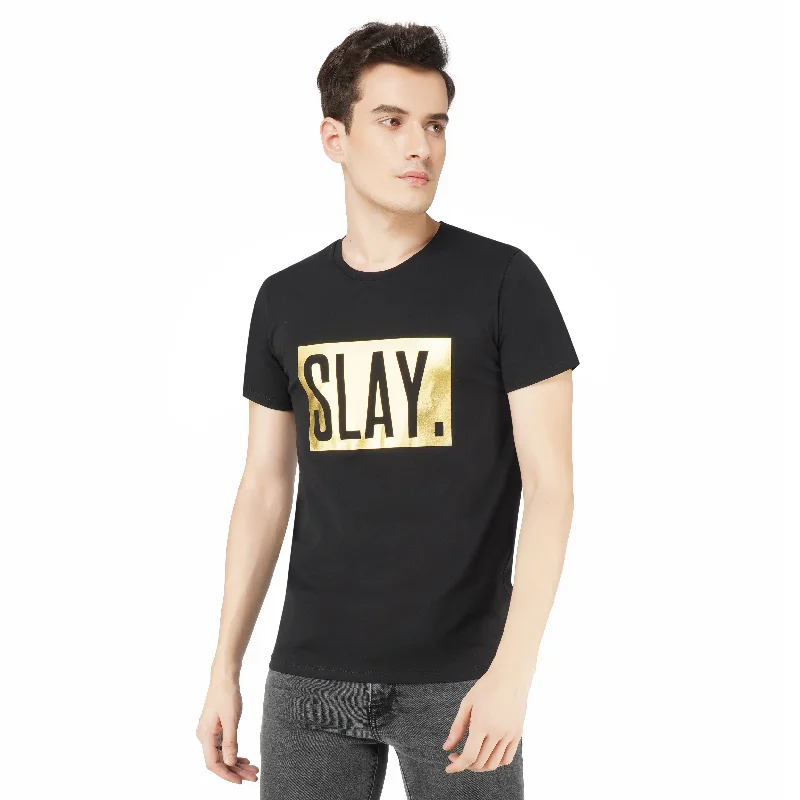 Outdoor Essentials SLAY. Men's Premium Edition Gold Foil Matte Finish Print T-shirt