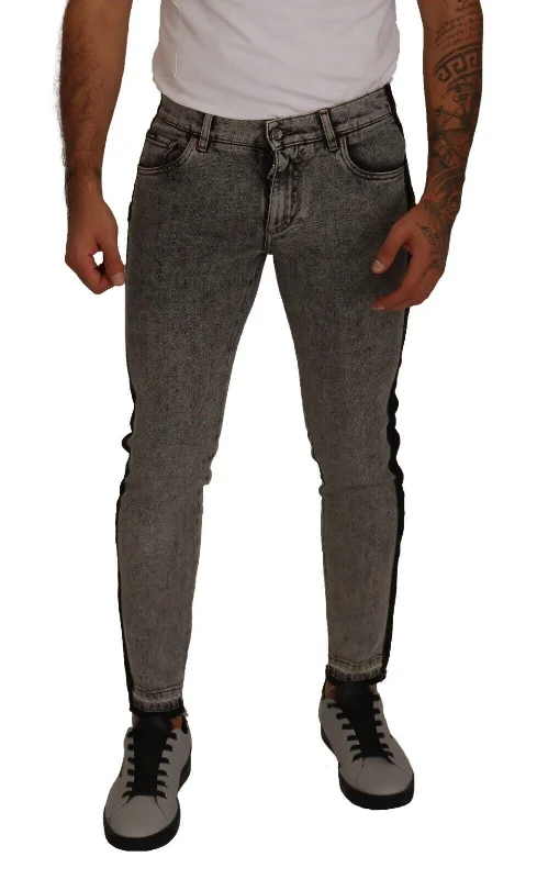 Casual Knit Tops Dolce & Gabbana Chic Embellished Crown Skinny Men's Jeans