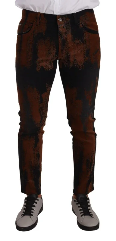 Sporty Looks Dolce & Gabbana Chic   Tie-Dye Slim Fit Men's Jeans