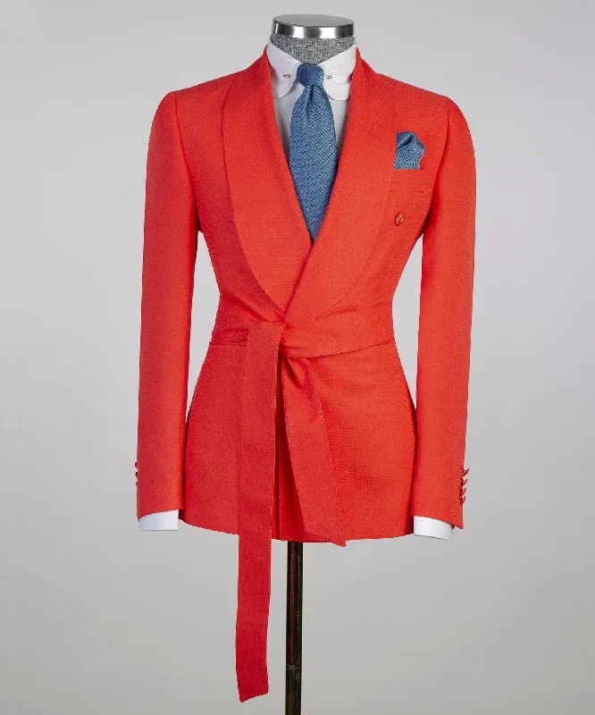 Smart Outfits Belted Red Suit