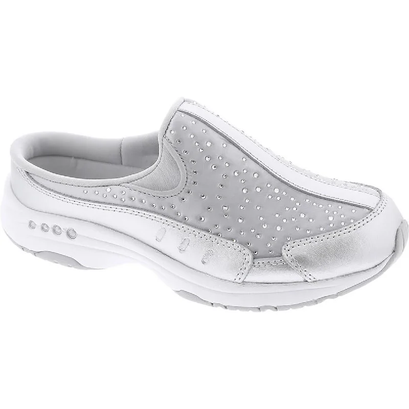 Easy Spirit Womens Travelstones  Suede Embellished Slip-On Sneakers