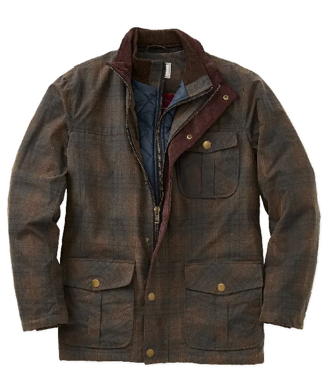 Simple Comfort Waxed Cotton Plaid Jacket