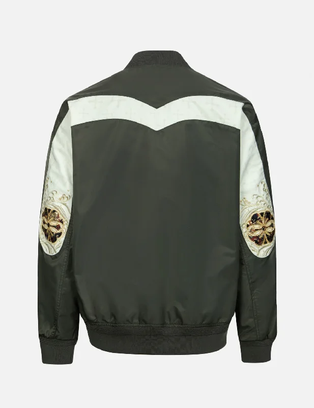 Cool Wearables Kamon Brocade Daicock Insert Relax Fit Bomber Jacket