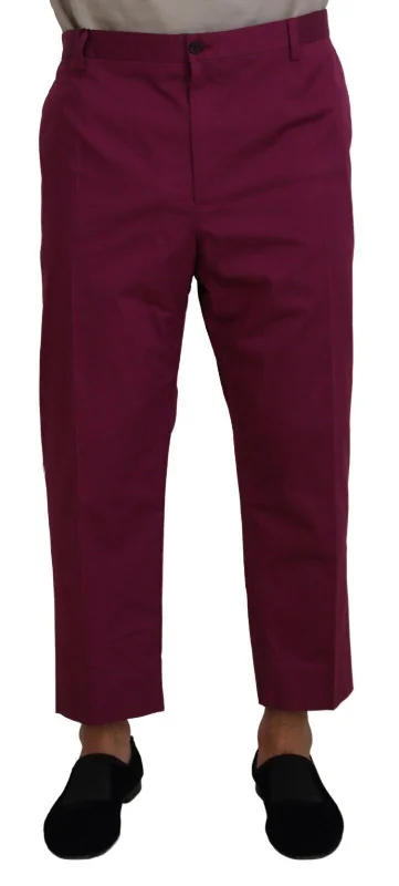 Urban Wear Dolce & Gabbana Elegant Magenta Cotton Stretch Men's Pants