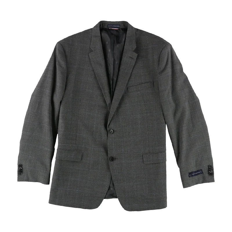 Sporty Essentials Tommy Hilfiger Mens Windowpane Two Button Blazer Jacket, Grey, 48 Regular Sporty Essentials Tommy Hilfiger Mens Windowpane Two Button Blazer Jacket, Grey, 48 Regular