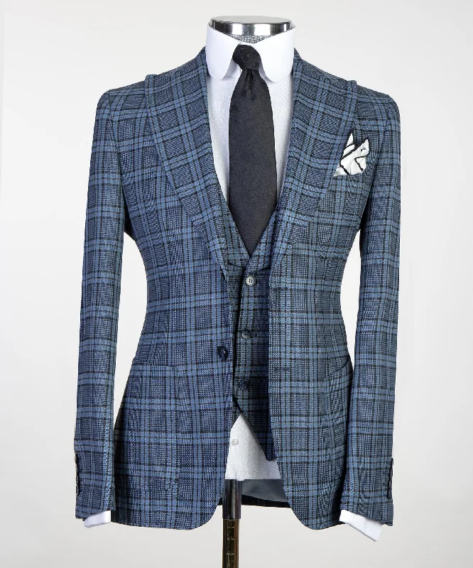 Practical Looks Casual Plaid Suit