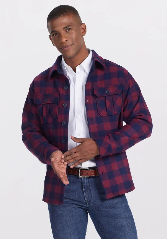 Urban Essentials Burlington Jacket - Cranberry Navy Checkered