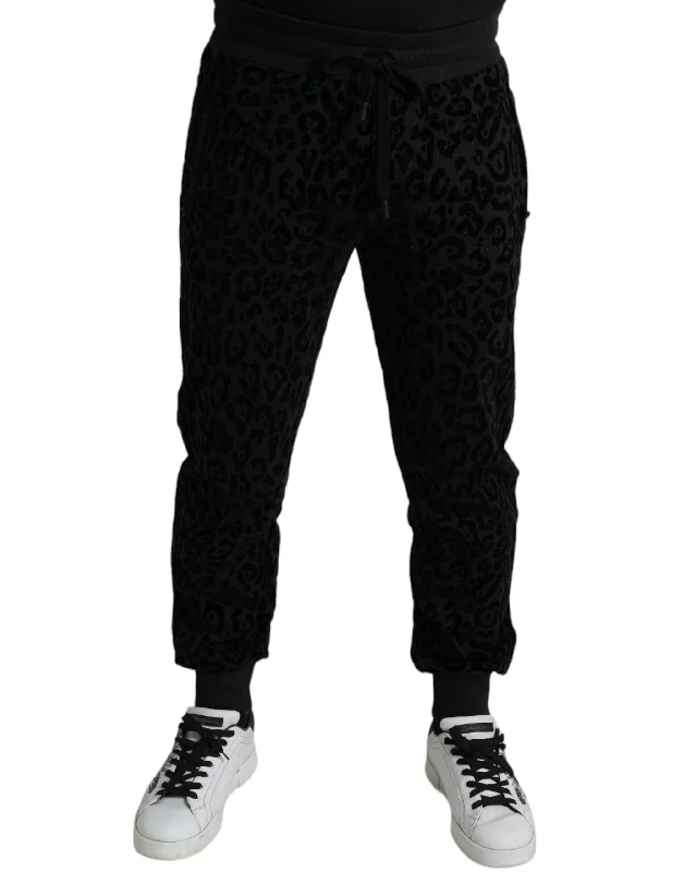 Smart Tops Dolce & Gabbana Elegant Leopard Joggers for Men's Men