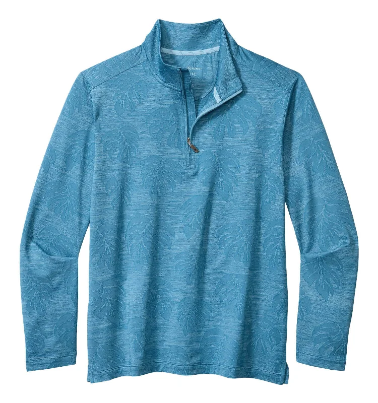 Simple Comfort Tommy Bahama Monsterra Fade Half Zip Pullover Sweatshirt - Corfu Blue