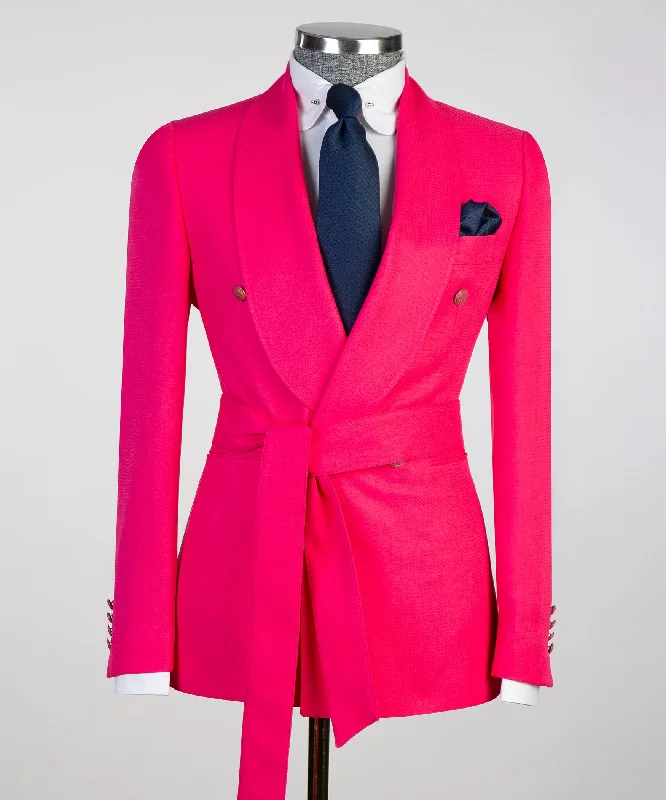 All-Weather Wear Belted Neon Pink Suit