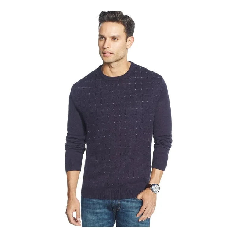 Lightweight Outerwear Weatherproof Mens Pin Dot Pullover Sweater, Blue, Small