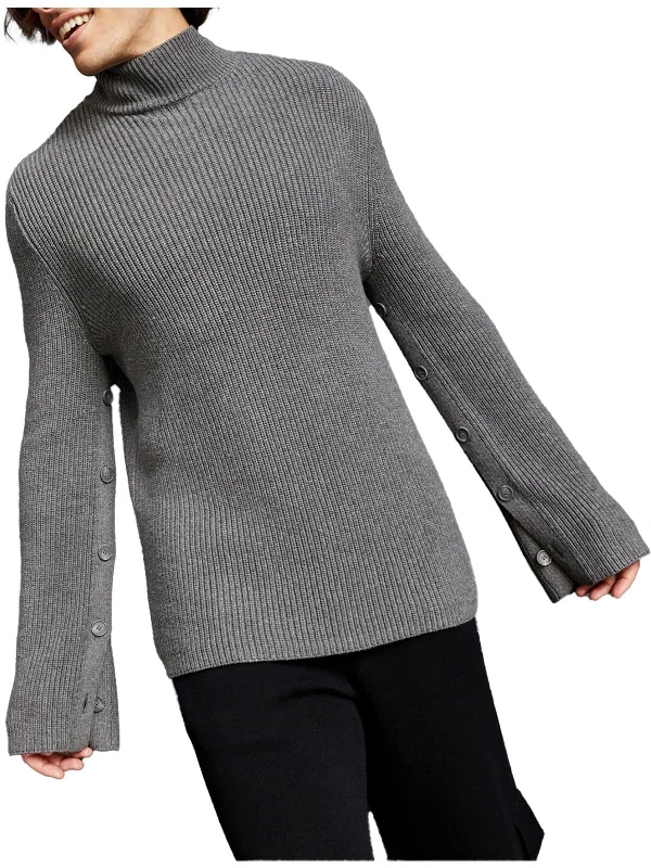 Casual Sneakers Mens Knit Ribbed Pullover Sweater