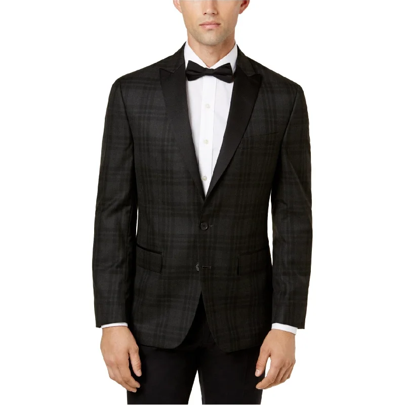 Stylish Tops Ryan Seacrest Mens Tartan Two Button Blazer Jacket, Black, 40 Regular Stylish Tops Ryan Seacrest Mens Tartan Two Button Blazer Jacket, Black, 40 Regular