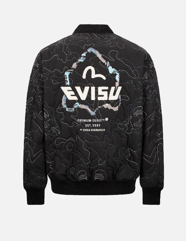 Smart Looks Allover Camouflage Outline Quilted Jacket
