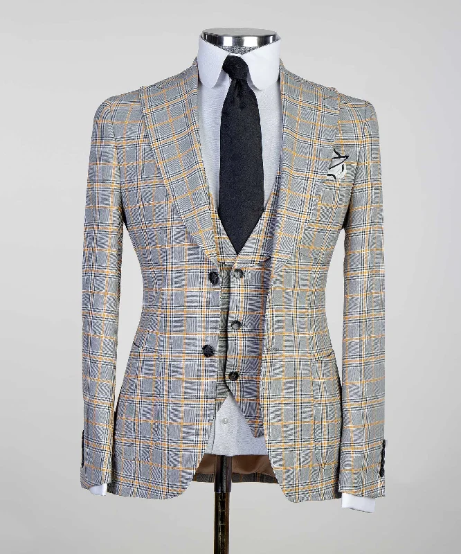 Smart Looks Casual Plaid Suit