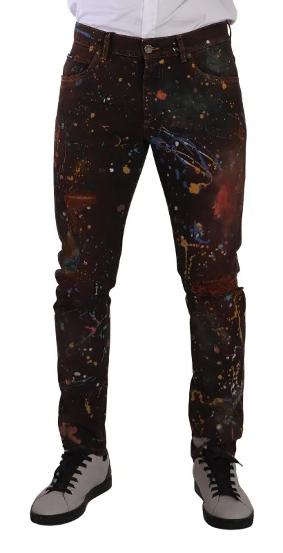 Urban Style Dolce & Gabbana multi Painted Skinny blue Men's Jeans