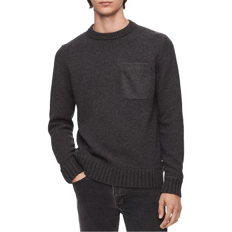 Everyday Apparel Calvin Klein Mens Felt-Pocket Knit Sweater
