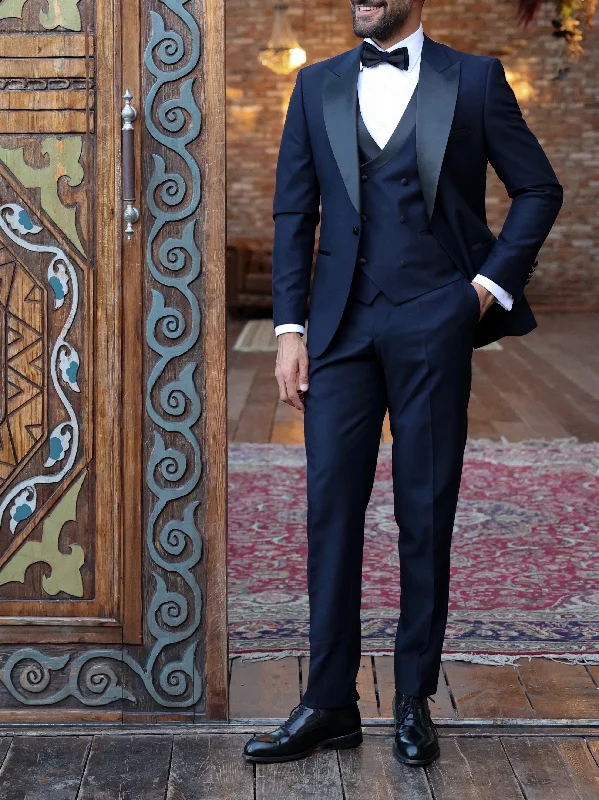 Athletic Gear Navy Slim-Fit Tuxedo 3-Piece