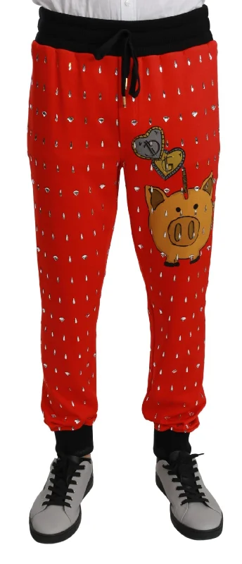 Everyday Denim Dolce & Gabbana Chic  Piggy Bank Print Men's Sweatpants
