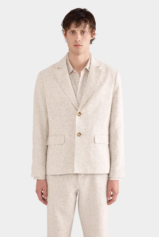 Casual Sweaters Tailored Linen Blazer - Sand