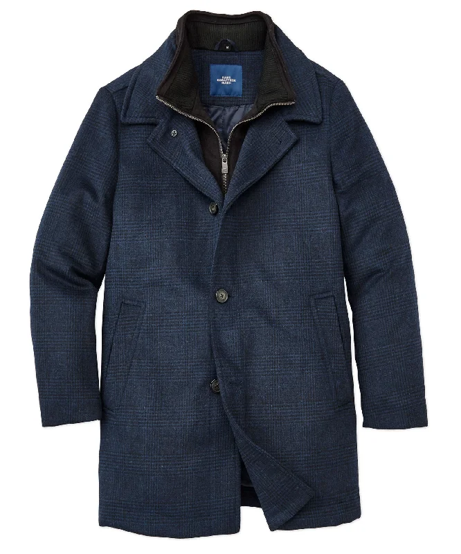 Relaxed Activewear Wool Blend Plaid Car Coat
