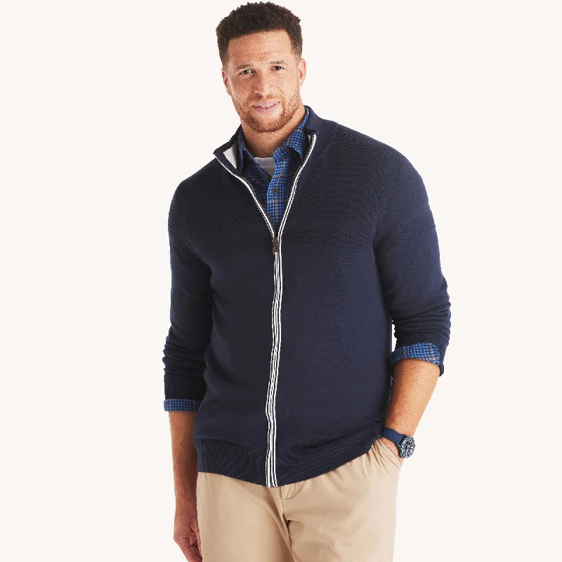 Outdoor Clothing Nautica Mens Big & Tall Navtech Mock-Neck Full-Zip Sweater