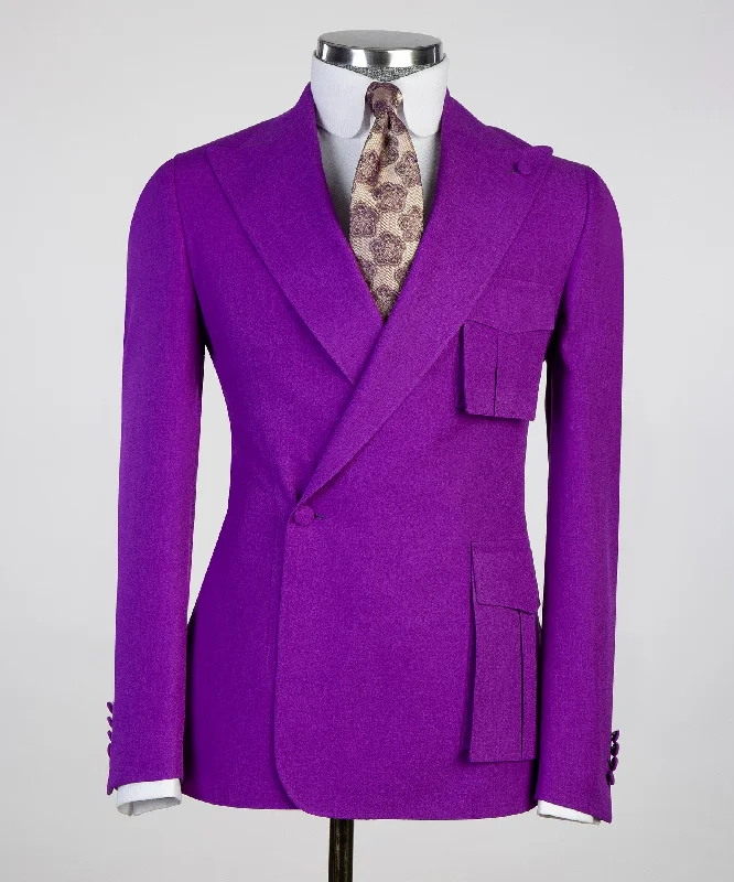 Soft Jackets Dark Pink 3 Piece Suit For Men