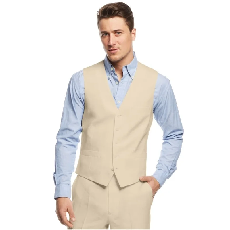 Cozy Sweatshirts I-N-C Mens Smith Linen Blend Five Button Vest, Beige, Small (Regular) Cozy Sweatshirts I-N-C Mens Smith Linen Blend Five Button Vest, Beige, Small (Regular)