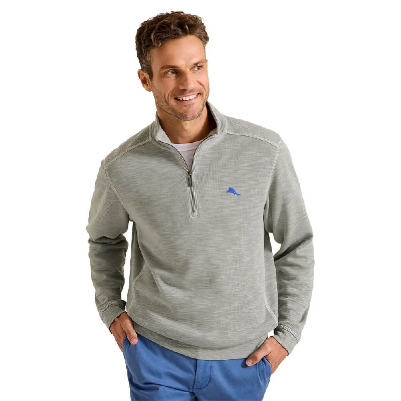 Comfy Outerwear Tommy Bahama Tobago Bay Half Zip Sweater - Smoke Grey