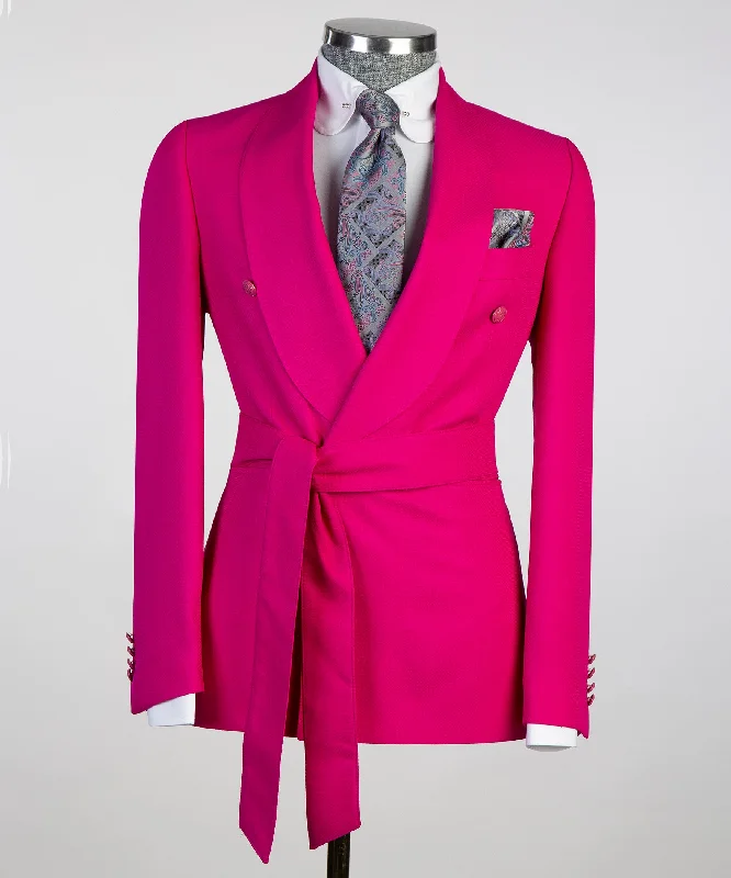 Soft Sweaters Belted Fuchsia Suit