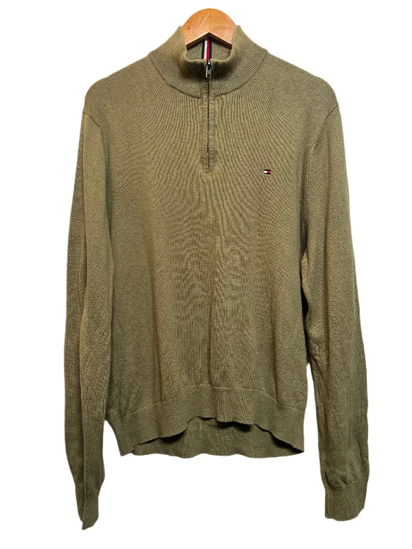 Trendy Styles Tommy Hilfiger Mens Terracotta Quarter Zip (Size L)