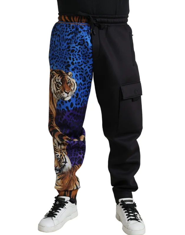 Active Tops Dolce & Gabbana Elegant Tiger Print Men's Joggers