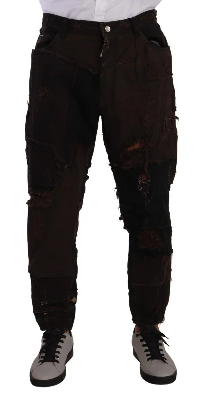 Relaxed Wearables Dolce & Gabbana Elegant Distressed Patchwork blue Men's Jeans