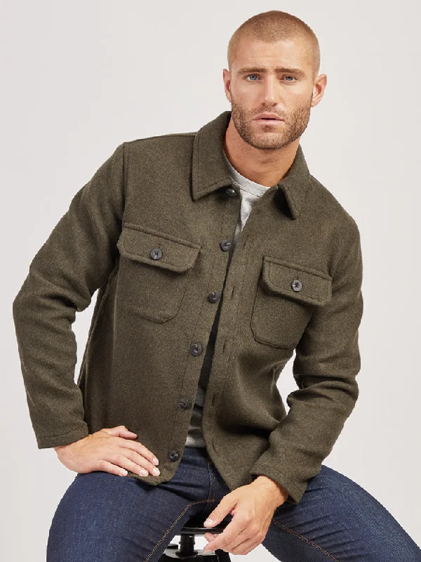Outdoor Essentials Oversized Wool Shirt Jacket