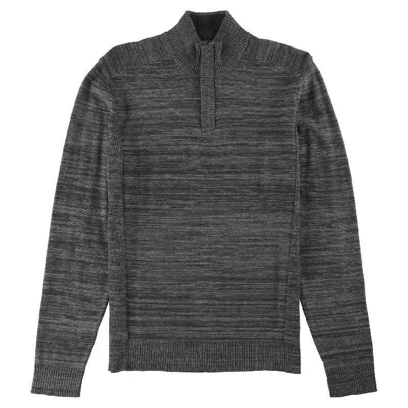 Soft Jackets Alfani Mens Solid Quarter-Zip Pullover Sweater, Black, Small