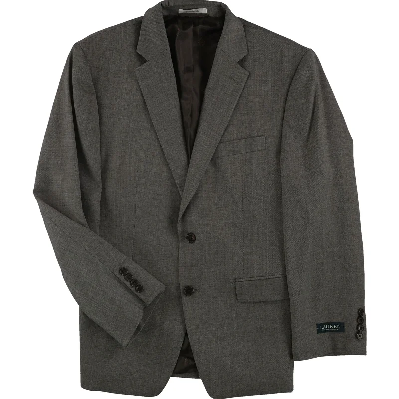 Premium Outerwear Ralph Lauren Mens Classic Fit Ultraflex Two Button Blazer Jacket, Brown, 40 Short