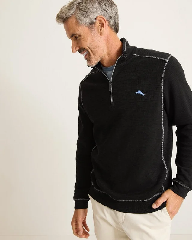 Everyday Apparel Tommy Bahama Tobago Bay Half Zip Sweater - Black*