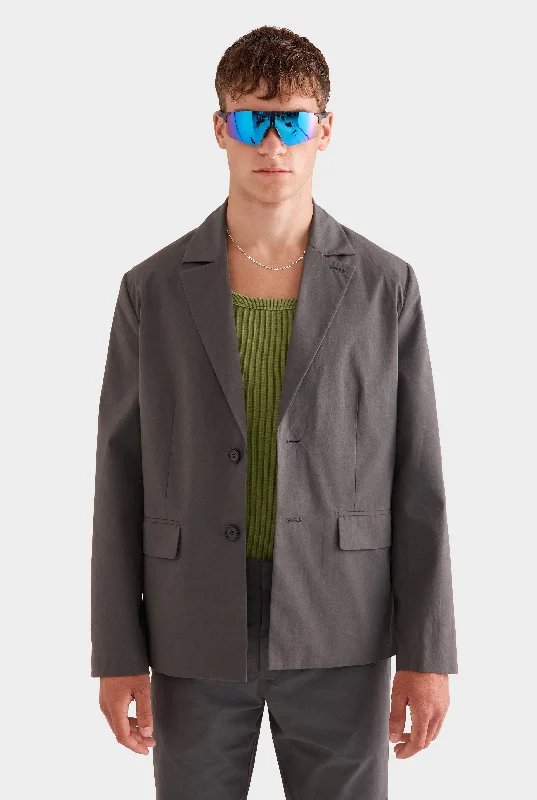 Athletic Gear Cotton Tailored Blazer - Dark Slate