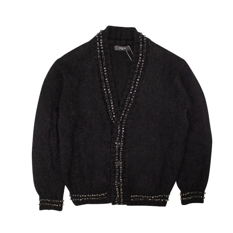 Active Essentials Black Embellished Mohair Cardigan
