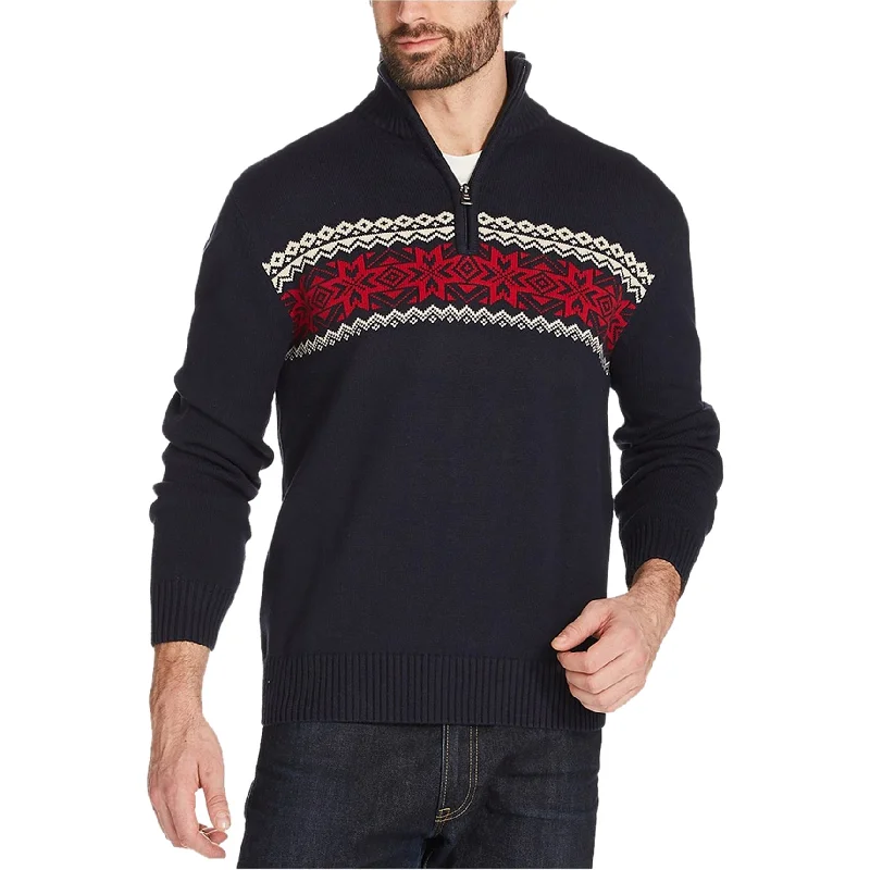 Street Apparel Weatherproof Mens Zip Ski Pullover Sweater, Blue, Medium