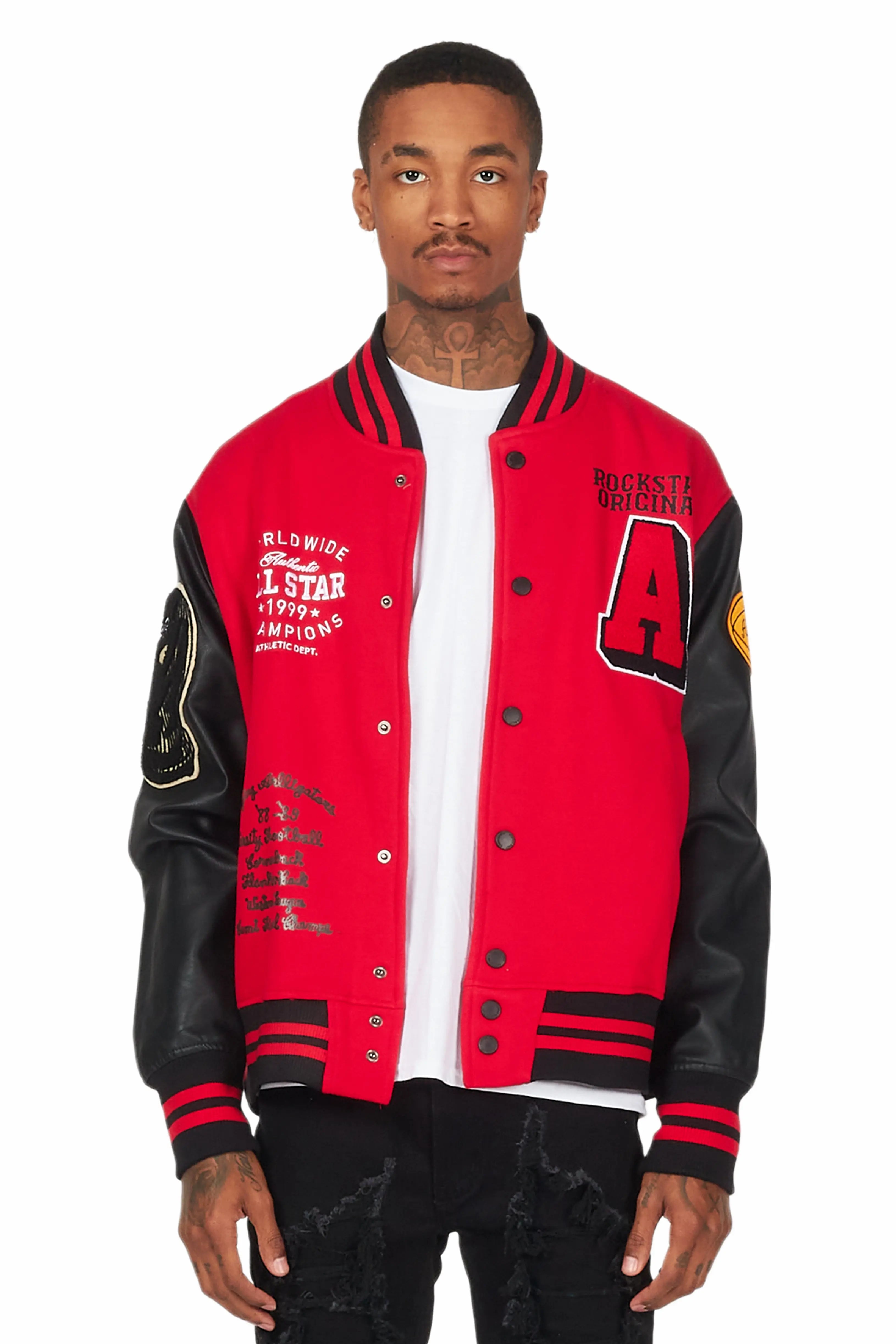 Light T-shirts Kebi Red/Black Varsity Jacket