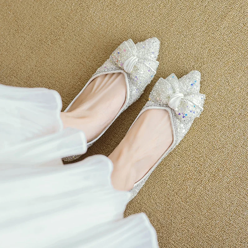 Women Stylish Fashion Crystal Casual Flats Shoes