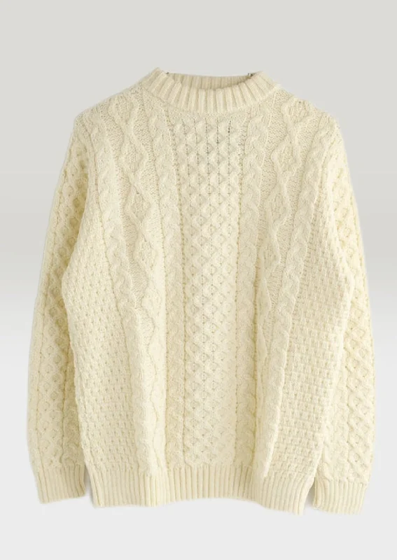 Relaxed Activewear Kerry Heavy Aran Sweater | Natural