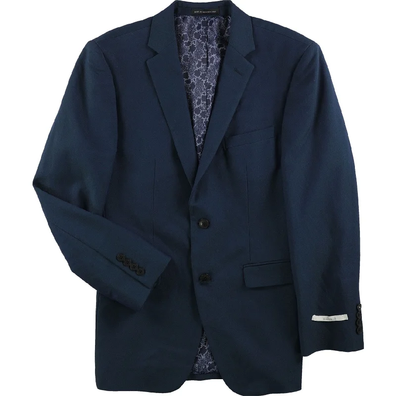 Easy Pants Perry Ellis Mens Portfolio One Button Blazer Jacket, Blue, 40