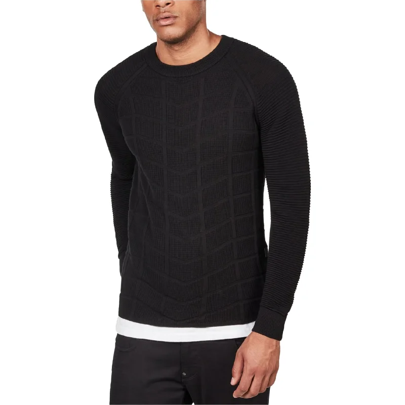 Urban Style G-Star Raw Mens Textured Moto Pullover Sweater, Black, XX-Large
