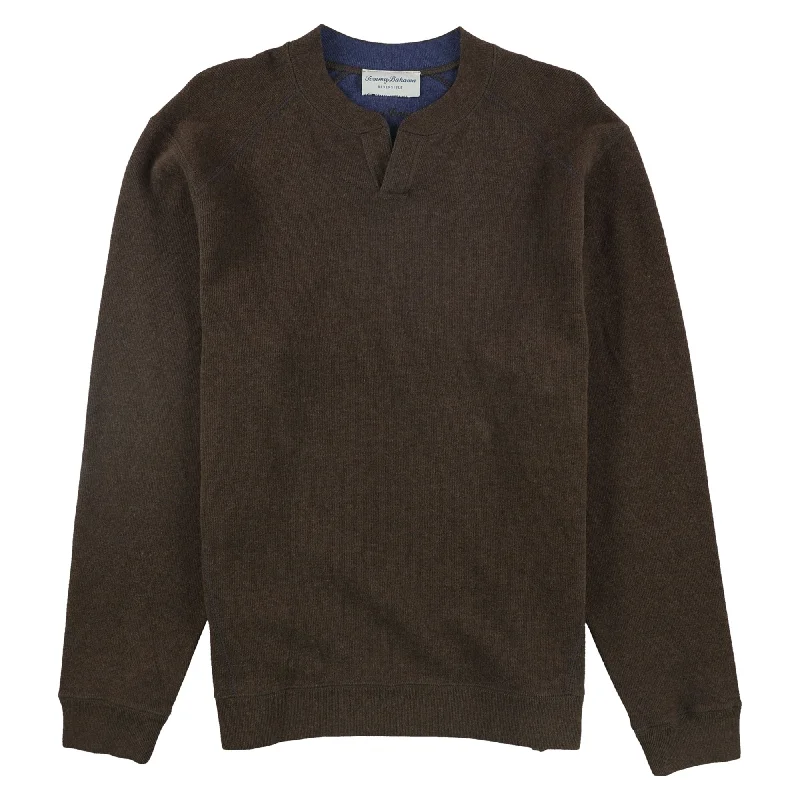 Comfortable Outfits Tommy Bahama Mens Flip Side Pima Pullover Sweater, Brown, Large