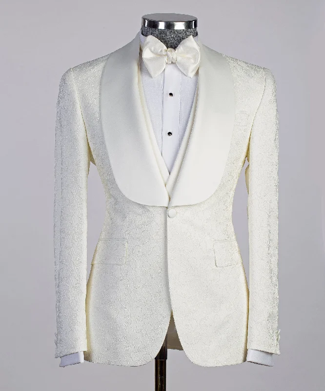 Everyday Jackets White 3 Piece Tuxedo For Men