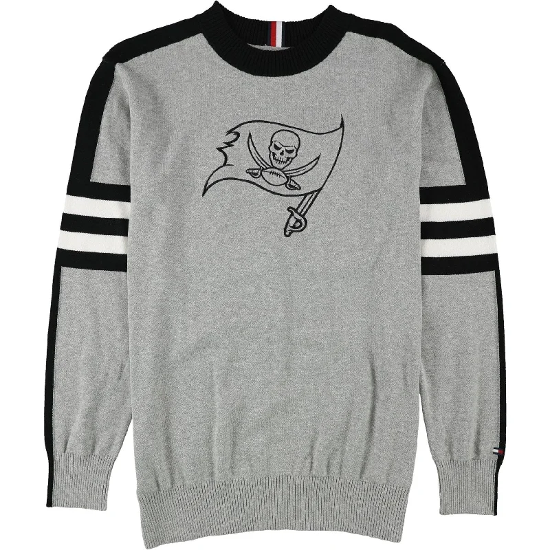 Smart Looks Tommy Hilfiger Mens Tampa Bay Buccaneers Pullover Sweater, Grey, Medium