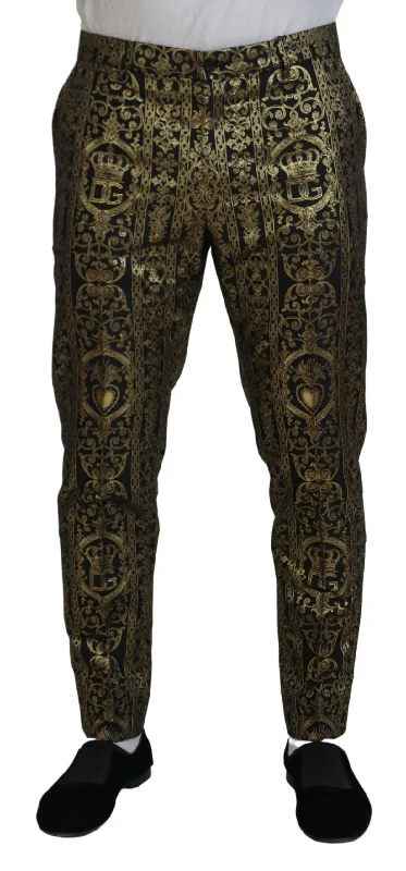 Outdoor Essentials Wear Dolce & Gabbana Elegant Jacquard Evening Men's Pants