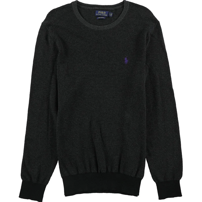 Light T-shirts Ralph Lauren Mens Textured Cotton Pullover Sweater, Grey, Small